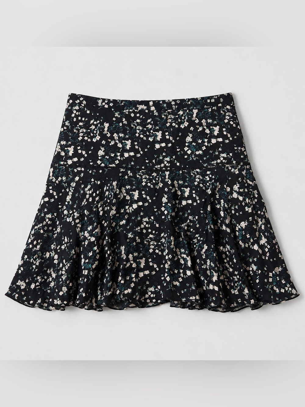 Sunday Best Black Floral Flounce Skater Skirt